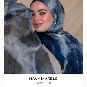 Vela Scarves Navy Marble